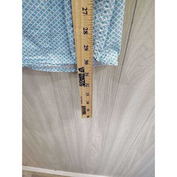 Steve’s Jeans Button Up Shirt Men’s 4X Blue White Geometric Short Sleeve Pocket - Picture 5 of 6